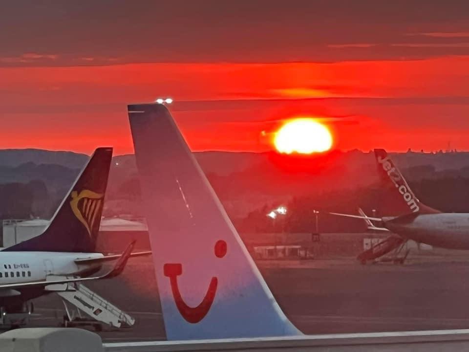 Sunrise over Newcastle Airport