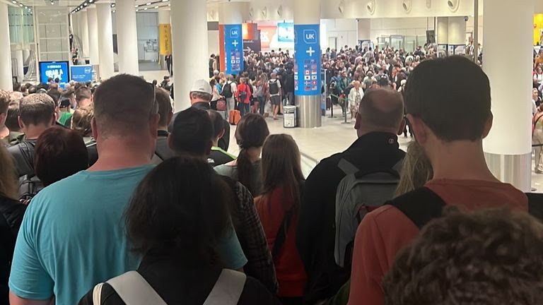 Travel chaos at airports across UK 